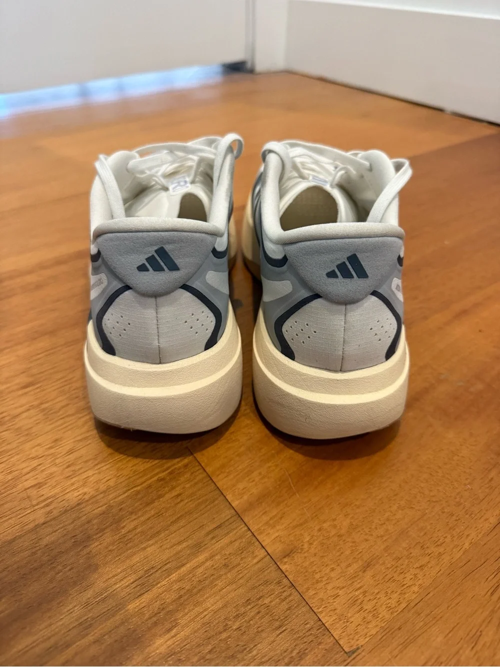 adidas Gray, White & Dark Gray Performance Sneakers